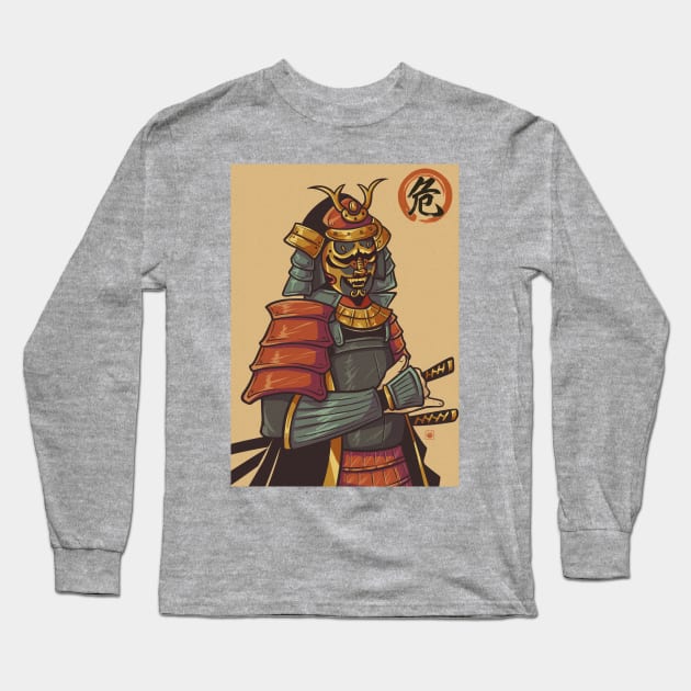 Samurai Warrior Long Sleeve T-Shirt by KucingKecil